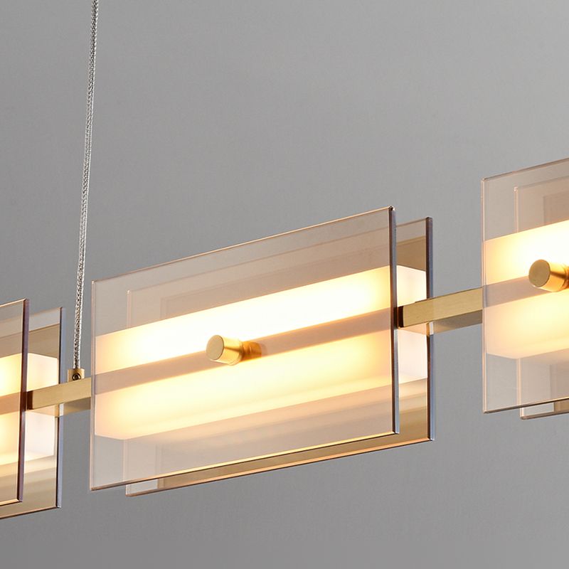Glass Shade Hanging Island Lights Modern Black/Gold Island Lighting Ideas for Kitchen