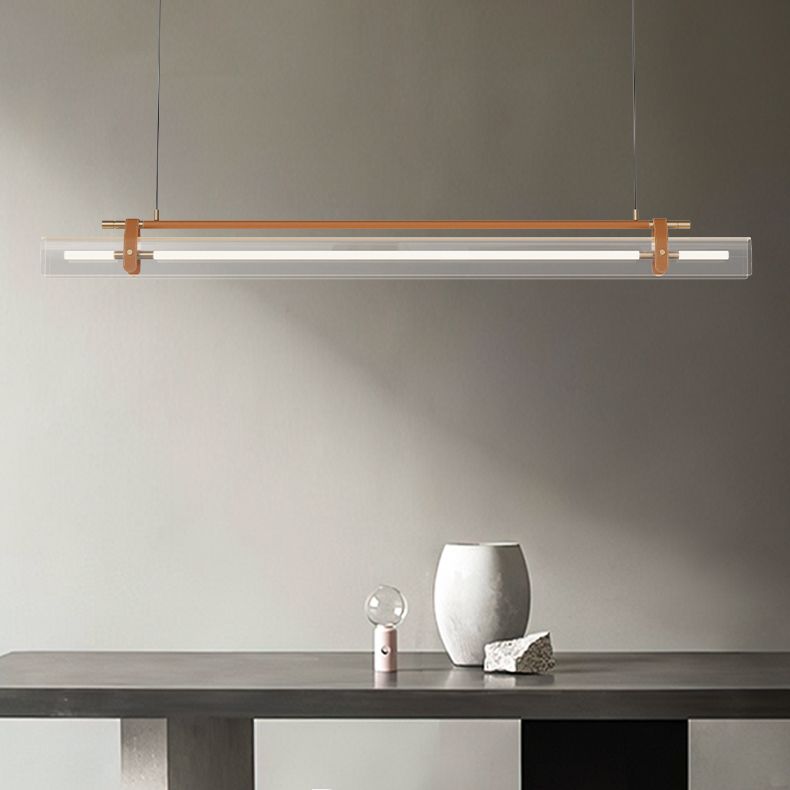 Minimalism Hanging Light Leather LED Island Light Fixture for Dining Room