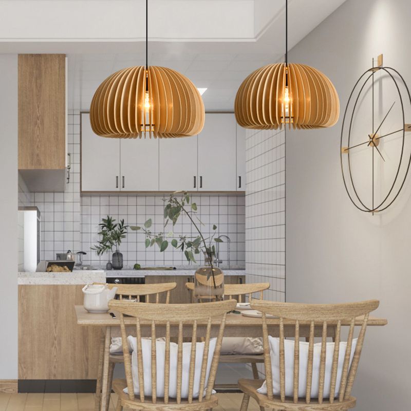 1 Luce a sospensione lampadario leggero con luce in legno di legno semplice moderno luce appesa al coperto