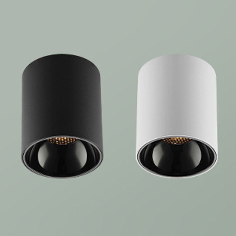 Plafonnier LED en aluminium de forme cylindrique, simplicité moderne, montage encastré pour couloir