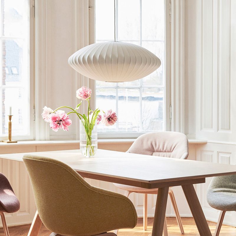 Kit d'éclairage ovale à la soie de soie et de lumière du plafond nordique blanc pour salle à manger