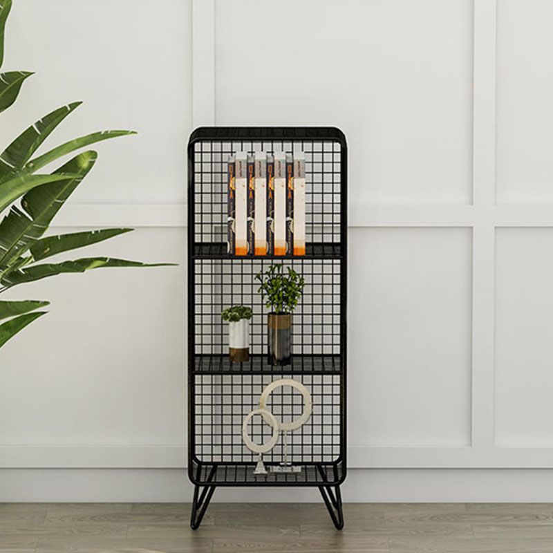 Modern Metal Bookshelf Standard Vertical Closed Back Bookcase in Burnish