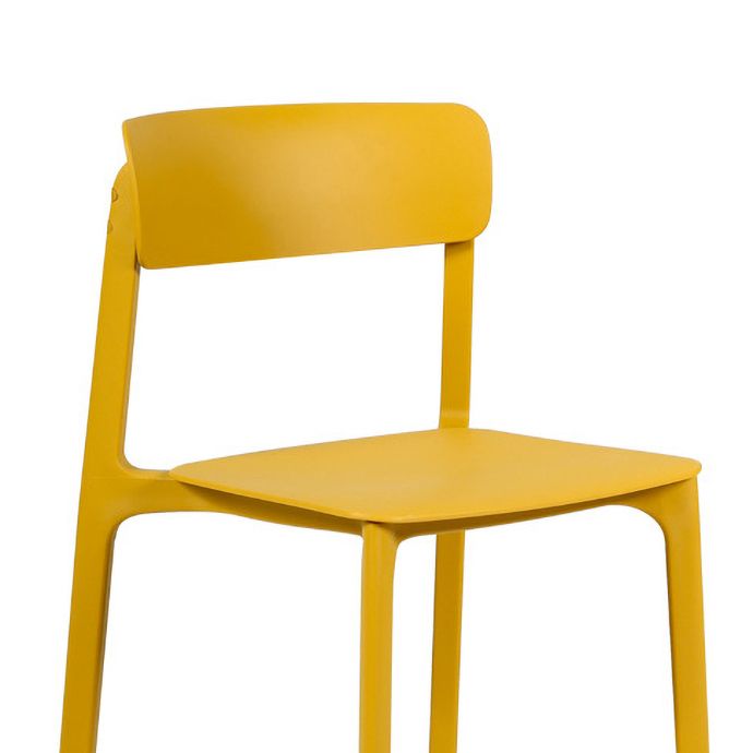 Sillas contemporáneas de comedor y acento Silla lateral con respaldo abierto de plástico con acabado mate