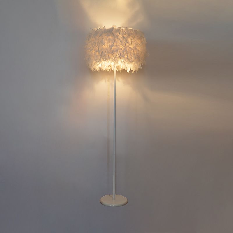 Zwart/witte trommelvloer Lamp Minimalistisch