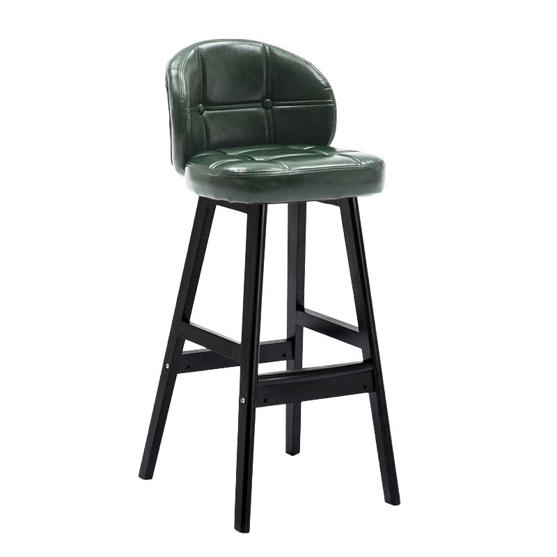 Contemporary Low Back Rubberwood Indoor Bar Stools with Cushion