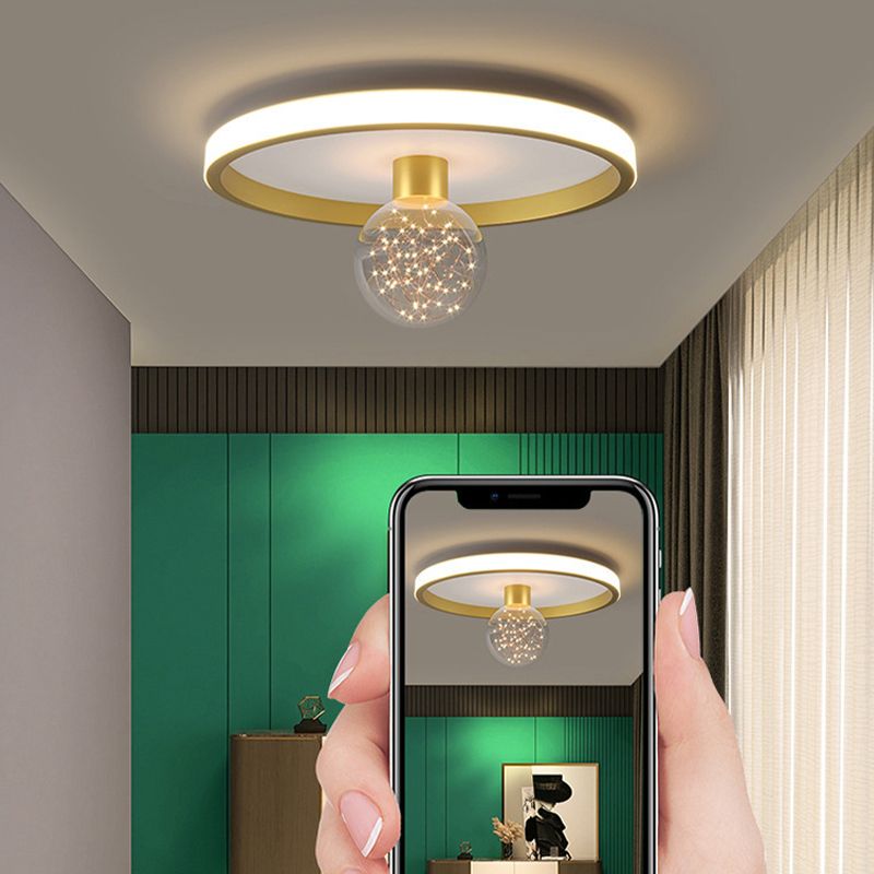 Dispositivo de luz de montaje de techo de LED nórdico de iluminación de techo geométrico con Shade de vidrio