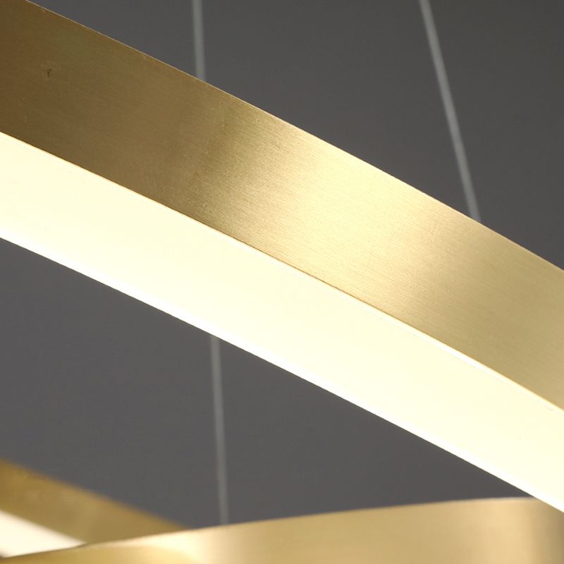 Modern Farmhouse Chandelier Multiple Rings Pendant Light Round Metal Chandelier