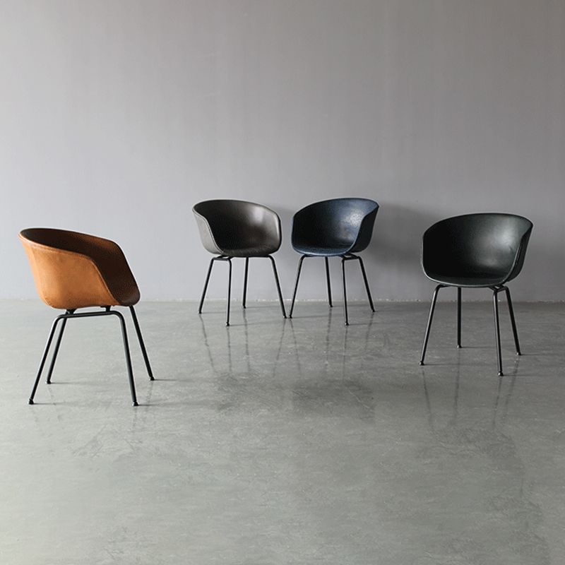 Sillón industrial para sala de reuniones con acabado mate y respaldo sólido (juego de 2)