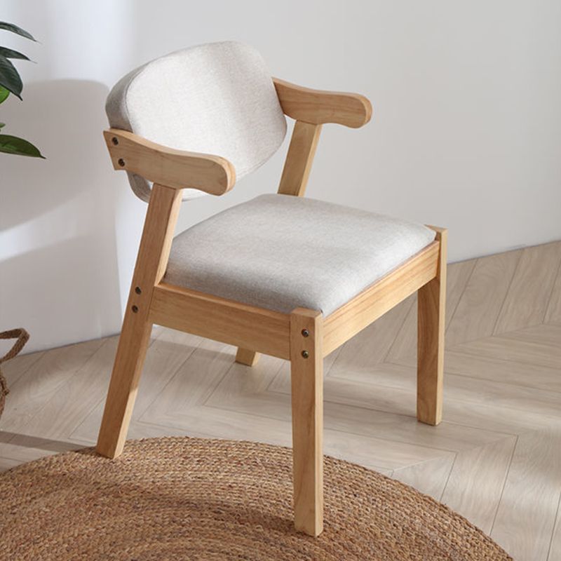 Solid Wood Dining Chair Modern Style Open Back Arm Chair for Dining Room