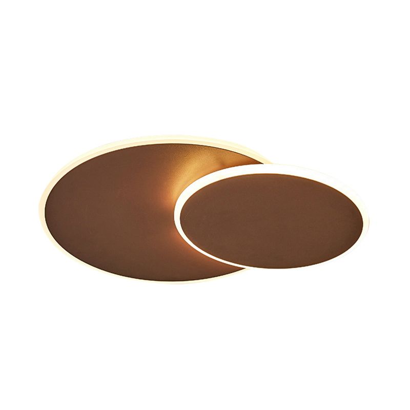 Runde Acryl-Deckenleuchte minimalistisch Weiß/Kaffee 16 "/19.5" breite LED-Unterputz-Lampe in Warm/Weißes Licht