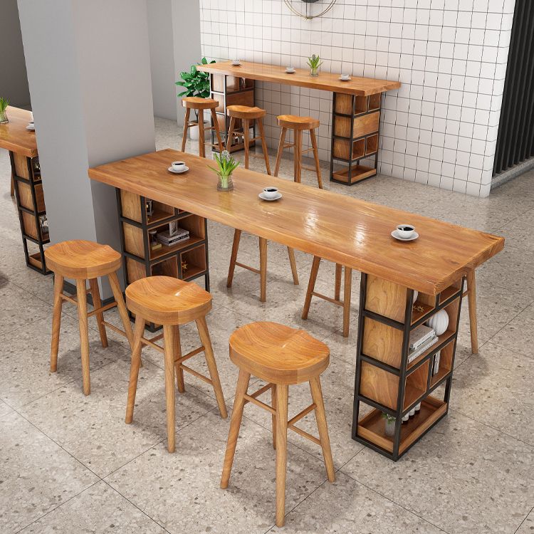 1/4 Piece Solid Wood Pub Set Modern Natural Home Bar Table Set