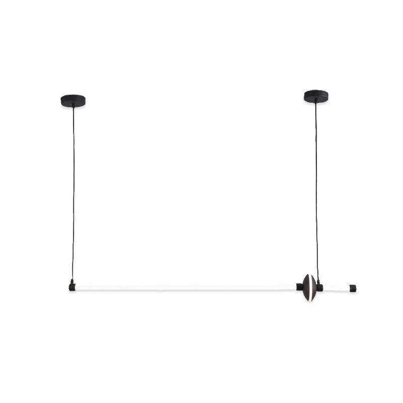 Metal Linear Island Pendant Modern 2-Light Island Lighting for Dining Room