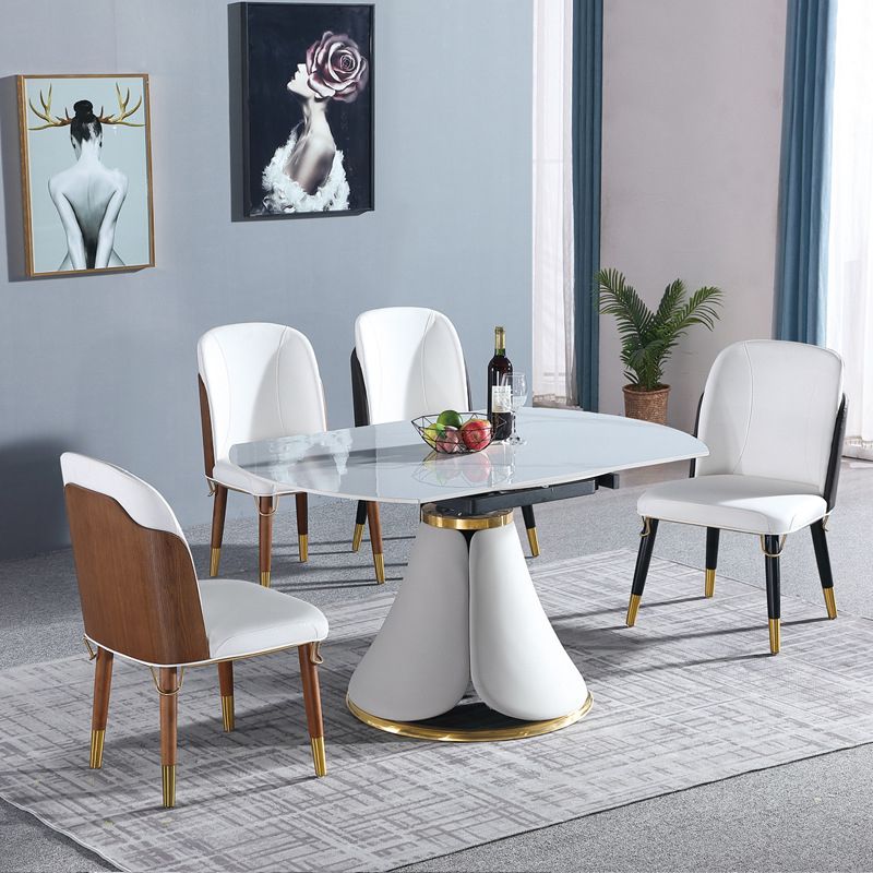 Modern 1/4/7 Pieces Dining Set Round Stone Dining Table for Dining Room