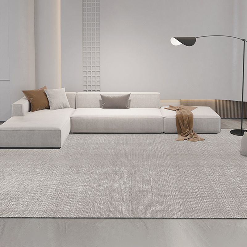 Minimalist Rug Beige Polyester Carpet Stain Resistant Rug for Living Room