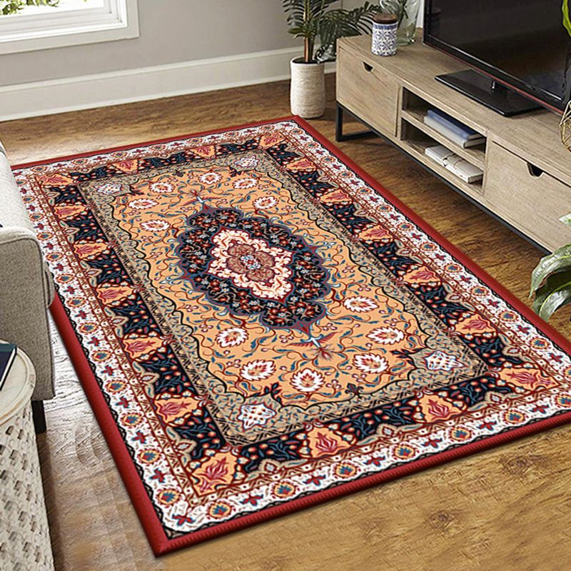 Red Olden Area Rug Graphic Indoor Rug Non-Slip Backing Rug for Living Room