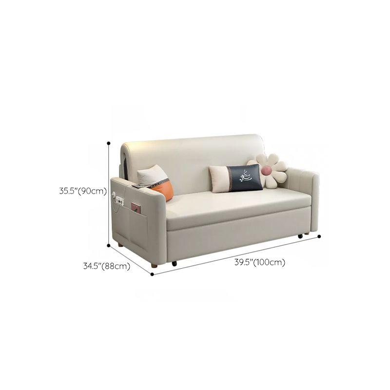 Contemporary Pillow Included Sleeper Sofa Faux leather Sofa Bed