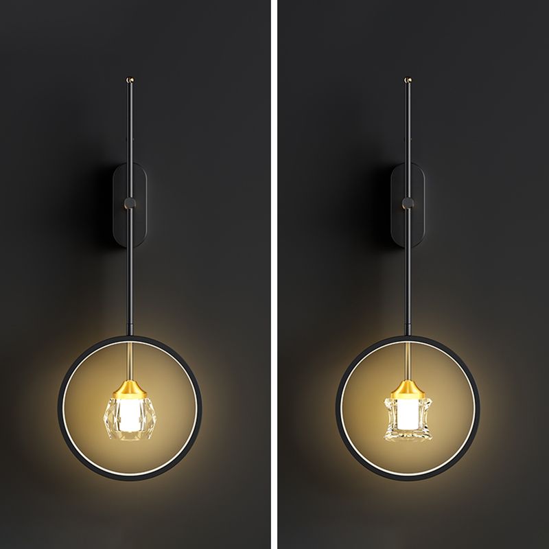 Black Wall Sconce Contemporary Style Wall Light Sconces Metal for Bedroom
