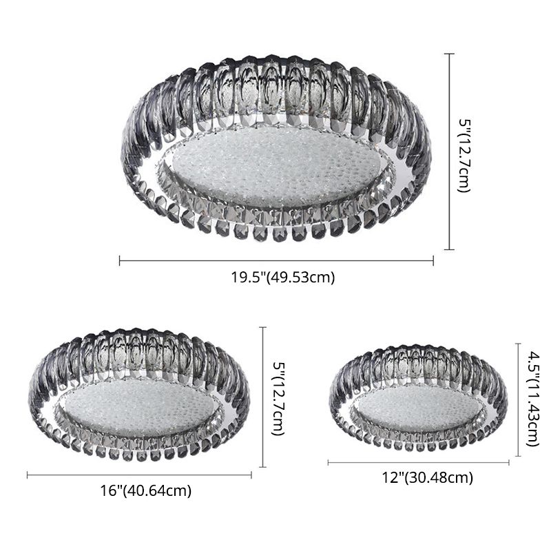 Donut Led Flush Light Fixture Minimalist Crystal Chrome LED Massimale Luce per Bedroom