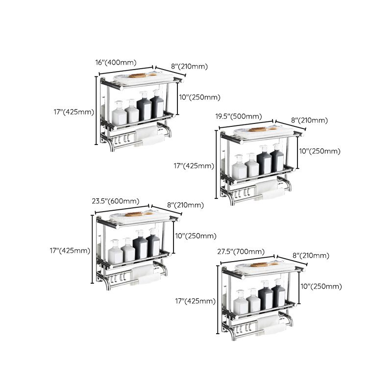 Contemporary Bath Hardware Set in Stainless Steel Chrome Robe Hooks/Towel Bar