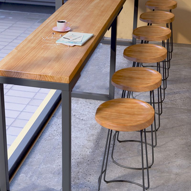 Armless Dining Stools Modern Bar Stools with Black Metal Base