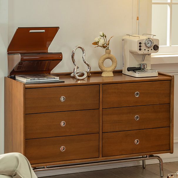 Ultra Modern Horizontal Double Dresser Solid Pine Storage Chest Dresser for Bedroom