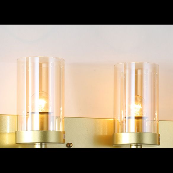 Vintage -Stil Eitelkeitspiegel Lichter 3 Leuchten Wandmontierte Spiegel Frontlampe im Glasschatten