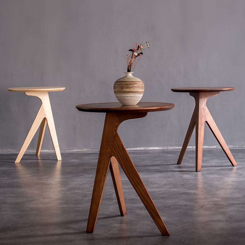 Scandinavian Solid Wood End Table Corner Table for Living Room
