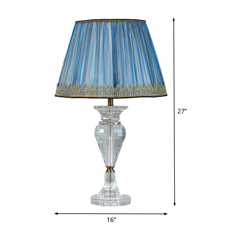 1 Kopf-Urnen-förmige Tischlicht zeitgenössische schräg kristall kleine Schreibtischlampe in Blau