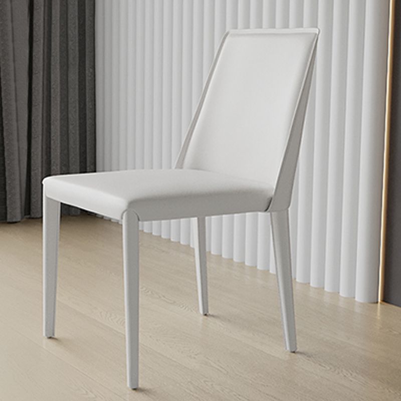 Low Back Armless Dining Chairs Modern Faux Leather Side Chair