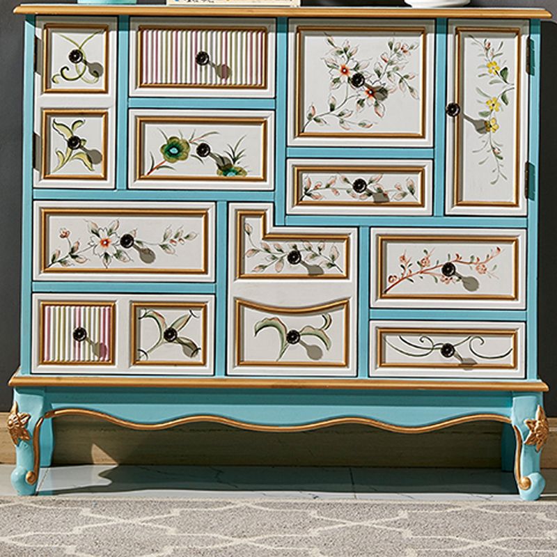 15.6-inch W Dresser Traditional Solid Wood Storage Chest with 9 Drawers