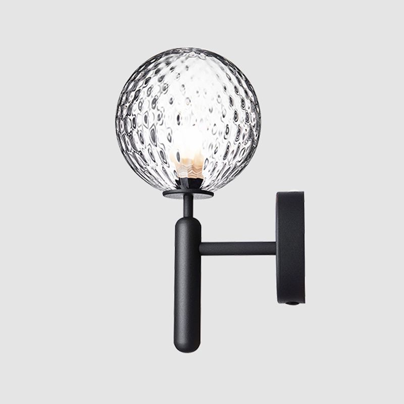 Modern Style Spherical Wall Mounted Lamps Glass 1 Light Wall Sconces