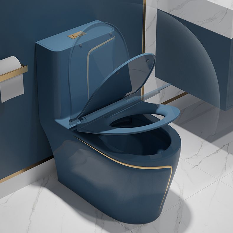 One-Piece Flush Toilet Floor Mount Traditional Toilet with Slow Close Seat