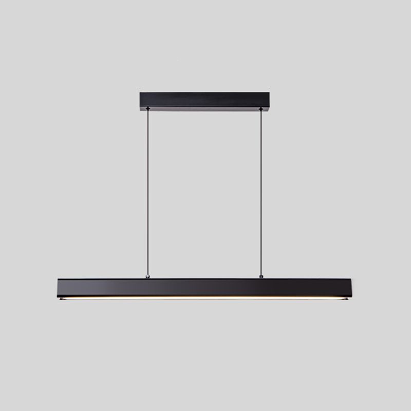Linear Wood Island Light Fixture Modern Ceiling Pendant Light for Dining Room