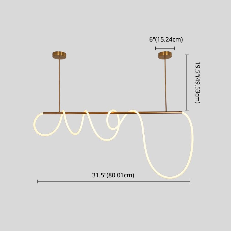 Linear Island Lighting Metal Contemporary Simplicity Pendant Lighting Fixtures for Restaurant
