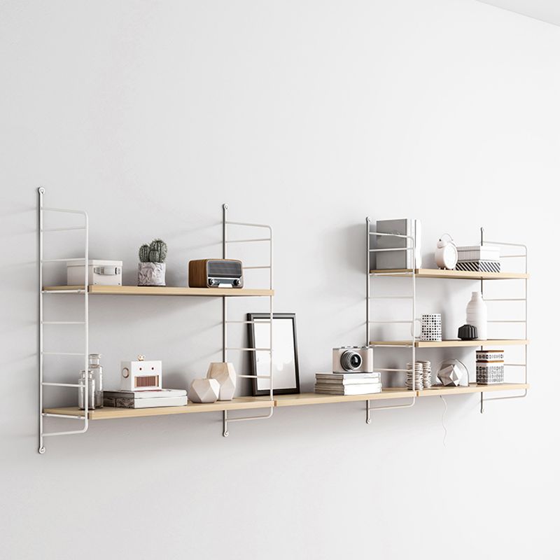 Contemporary Metal Shelf Bookcase Adjustable Floating Bookcase