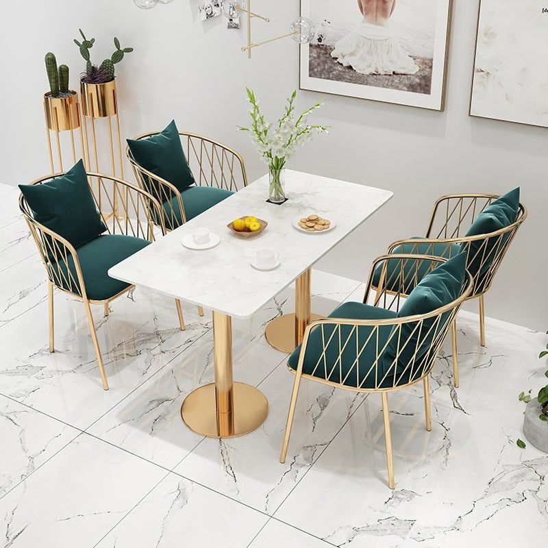 Nordic 1/3/5 Pieces Dining Set Round Stone Dining Table for Dining Room