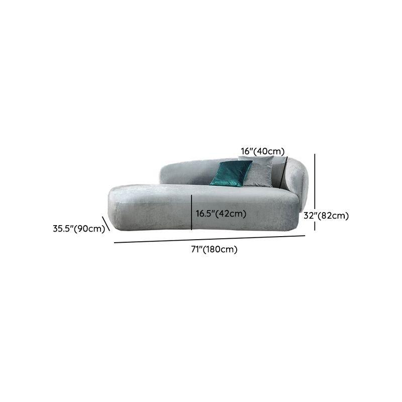 Modern Chaise Lounge Couch Recessed Arm Chaise Lounge with Pillows