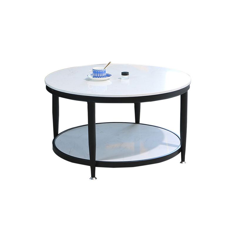 4 Legs 1 Single Coffee Table Modern Marble Round Cocktail Table