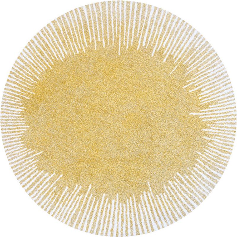 Yellow Contemporary Rug Polypropylene Abstract Printed Area Rug Anti-Slip Backing Washable Area Carpet for Bedroom