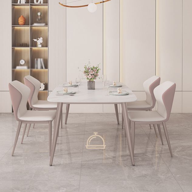 1/2/5/7 Pieces Dining Chairs Set  White Rectangular Dining Room Table Set for Home Use