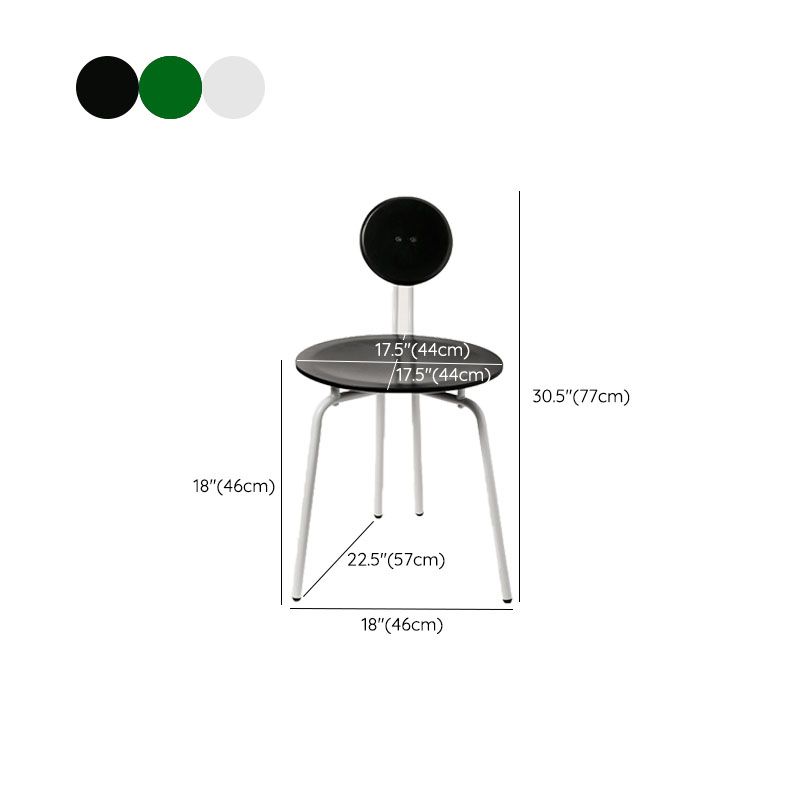 Modern Armless Dining Chair Metal Frame Open Back Dining Chair for Dining Room