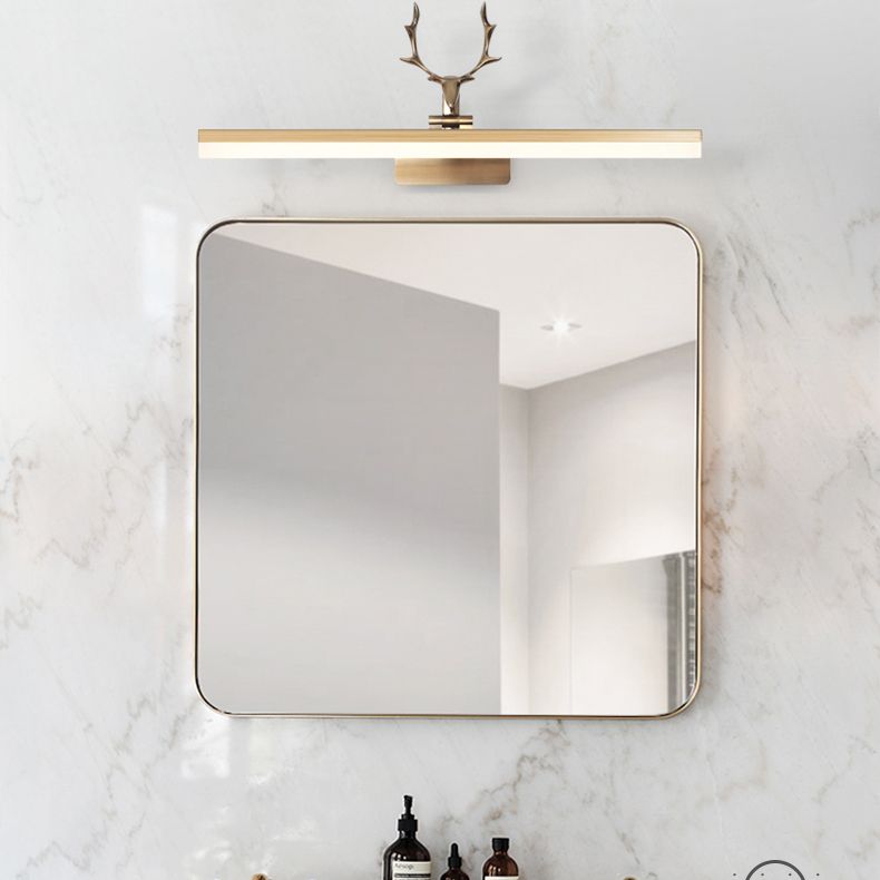 American Wall Light in Modern Minimalist Style Metal Linear Wall Light in Gold