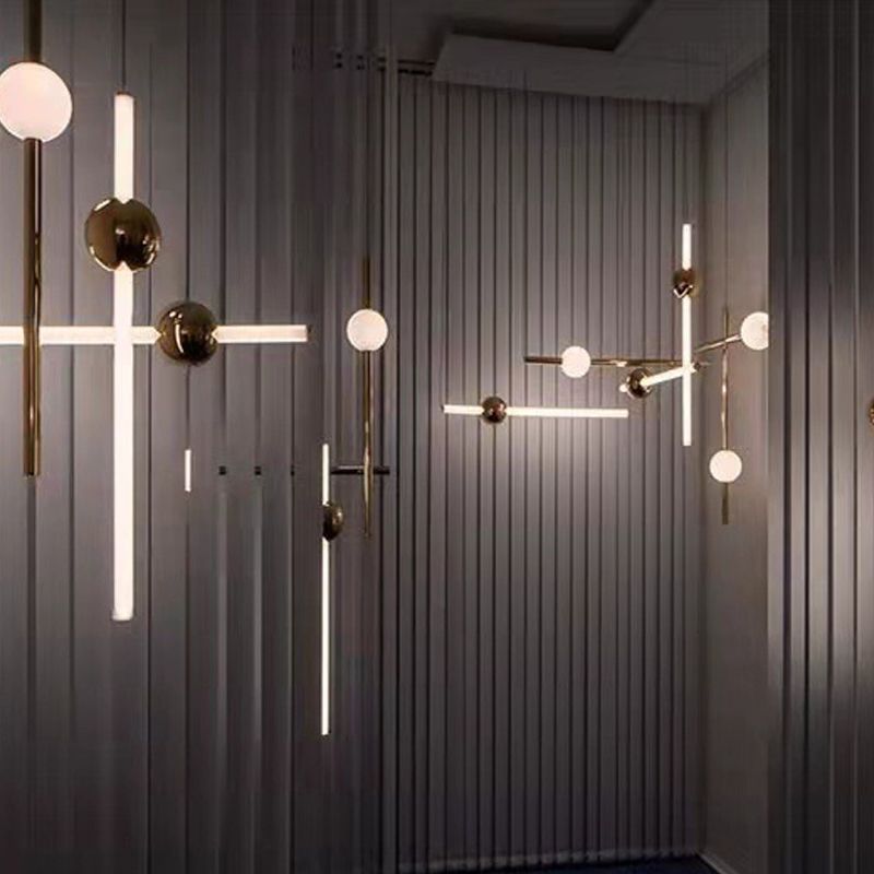 1 Licht hängende helle moderne Stil linearer Formglasanhängerlampe in Weiß