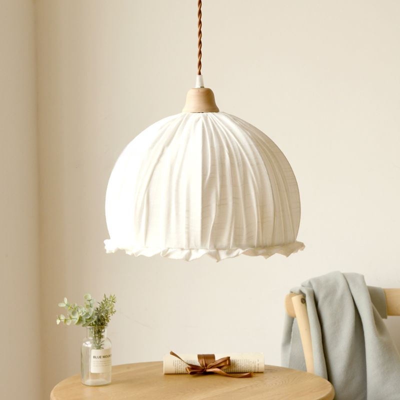 Dôme tissu suspension modernisme 1 pendentif de plafond blanc clair pour le restaurant