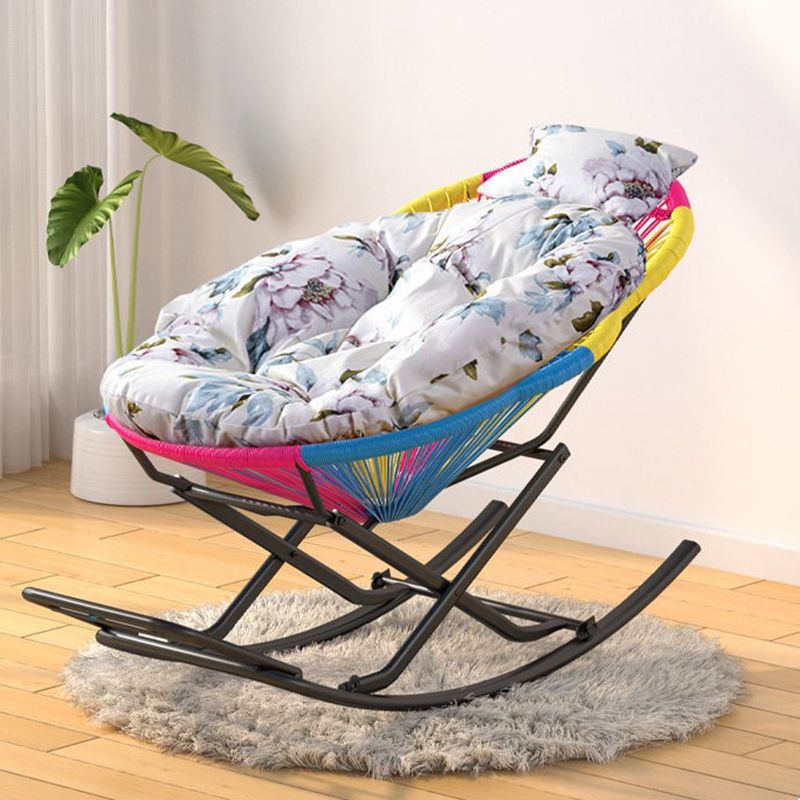 Contemporary Wicker Rocking Chair Color Block Indoor Rocker Chair