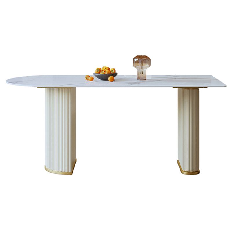 Slate and Metal Table Glam Style Simple Restaurant Freeform Dining Table