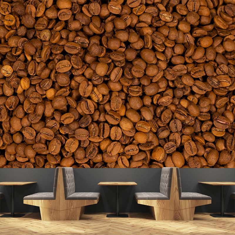 Modern Coffee Beans Mural Environment FriendlyWallpaper for Coffee Shop