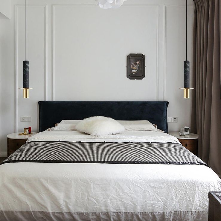 Nordic Modern Long Cylindrical Shape Pendant Light Stone Small Suspension Light for Living Room