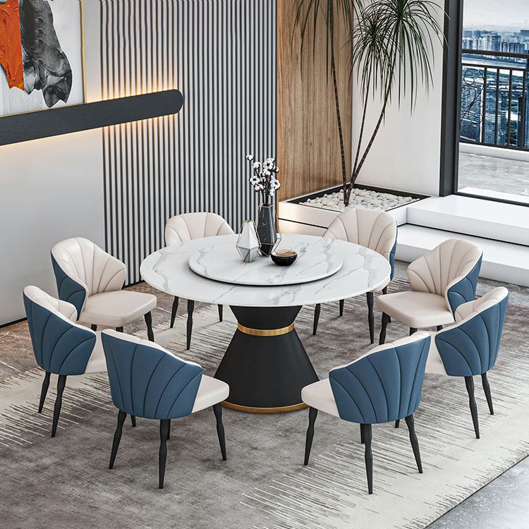 1/2/7/9 Pcs Metal Contemporary Dining Room Set with Round Table Dinette Set