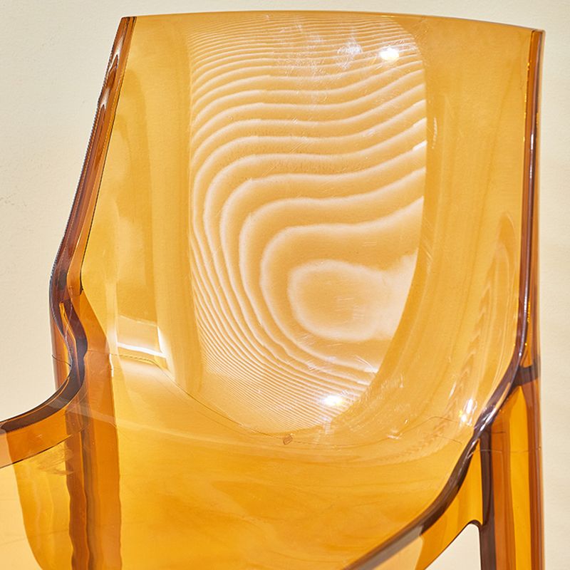 Contemporary Acrylic Backrest Counter High Stool with 4 Legs